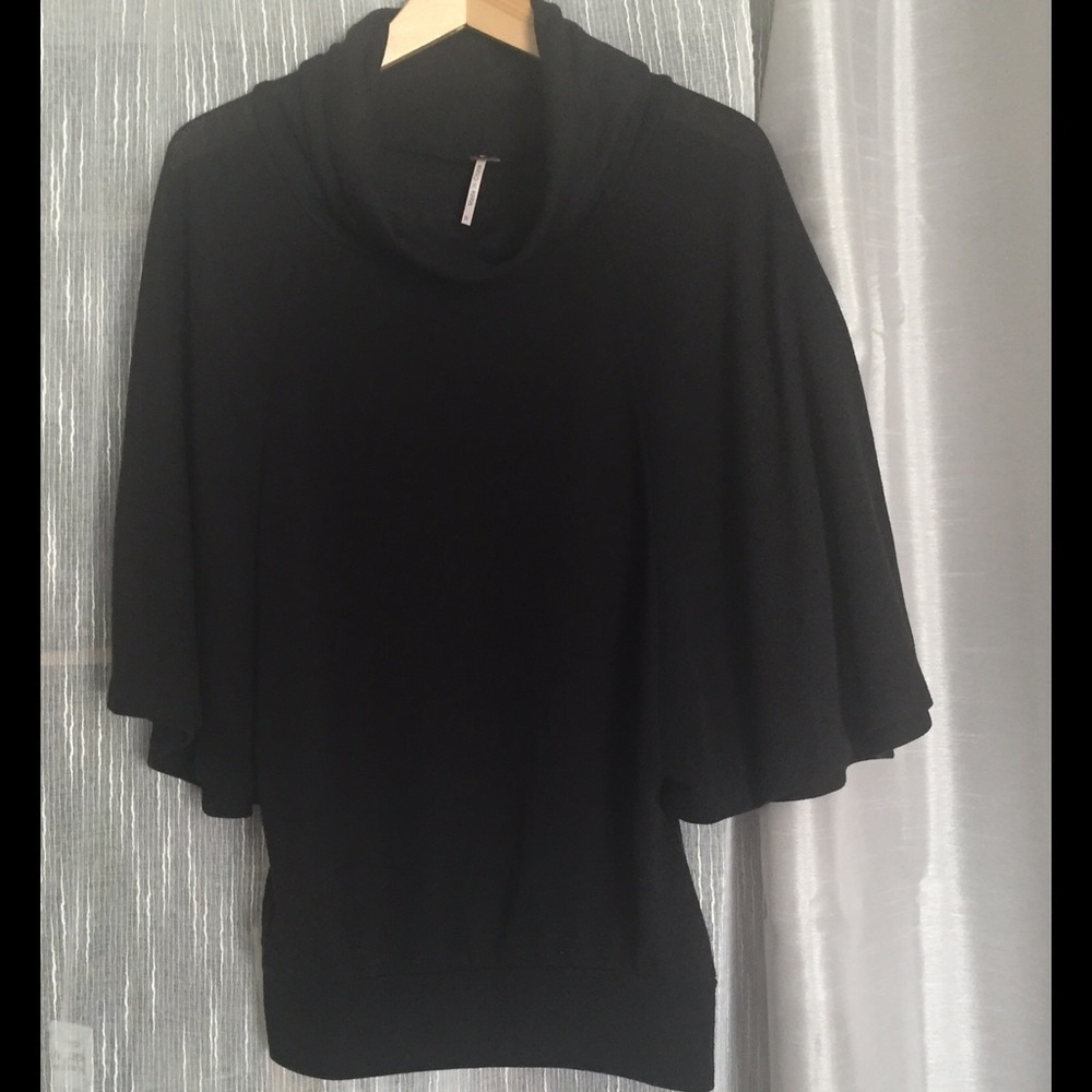 Poof Black Turtleneck Dolman Sweater